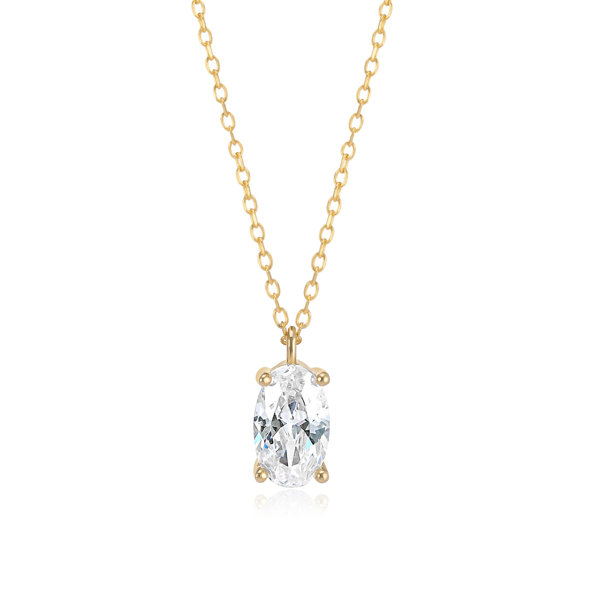Oval Solitaire Pendant Necklace