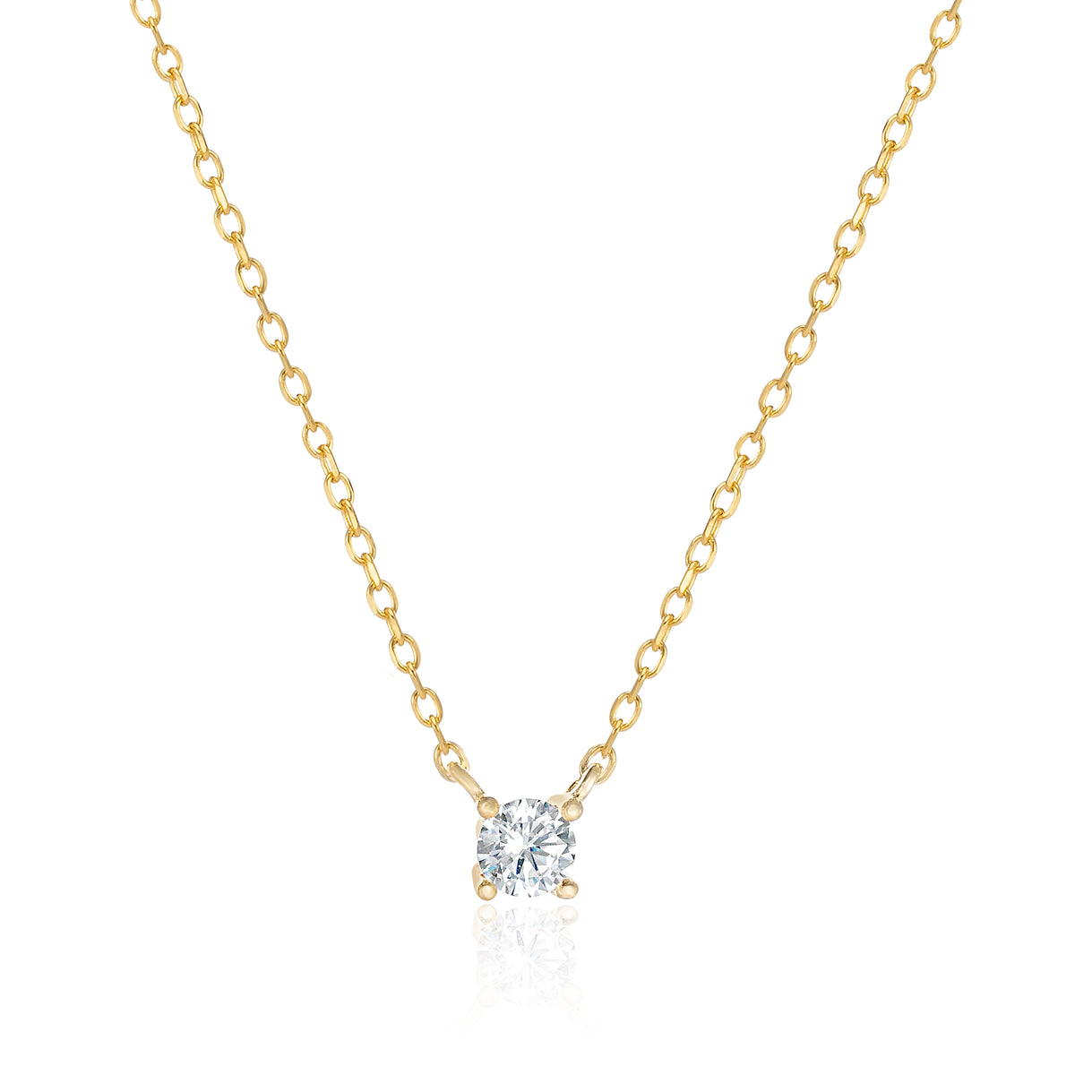 Dainty Round Solitaire Necklace