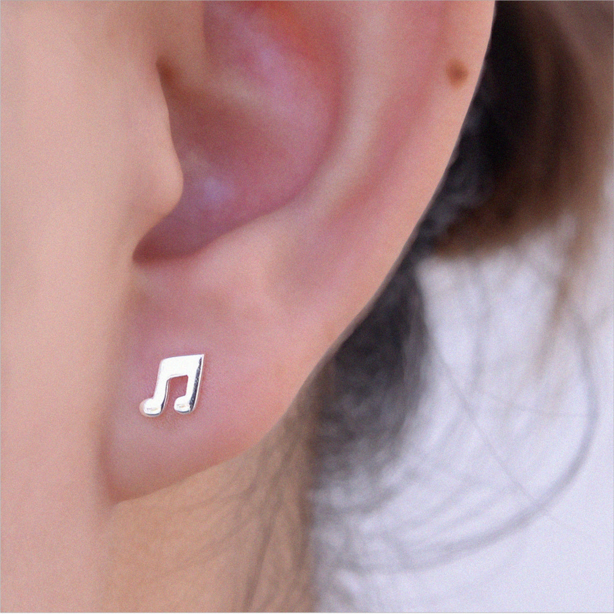 Small Music Note Stud Earrings
