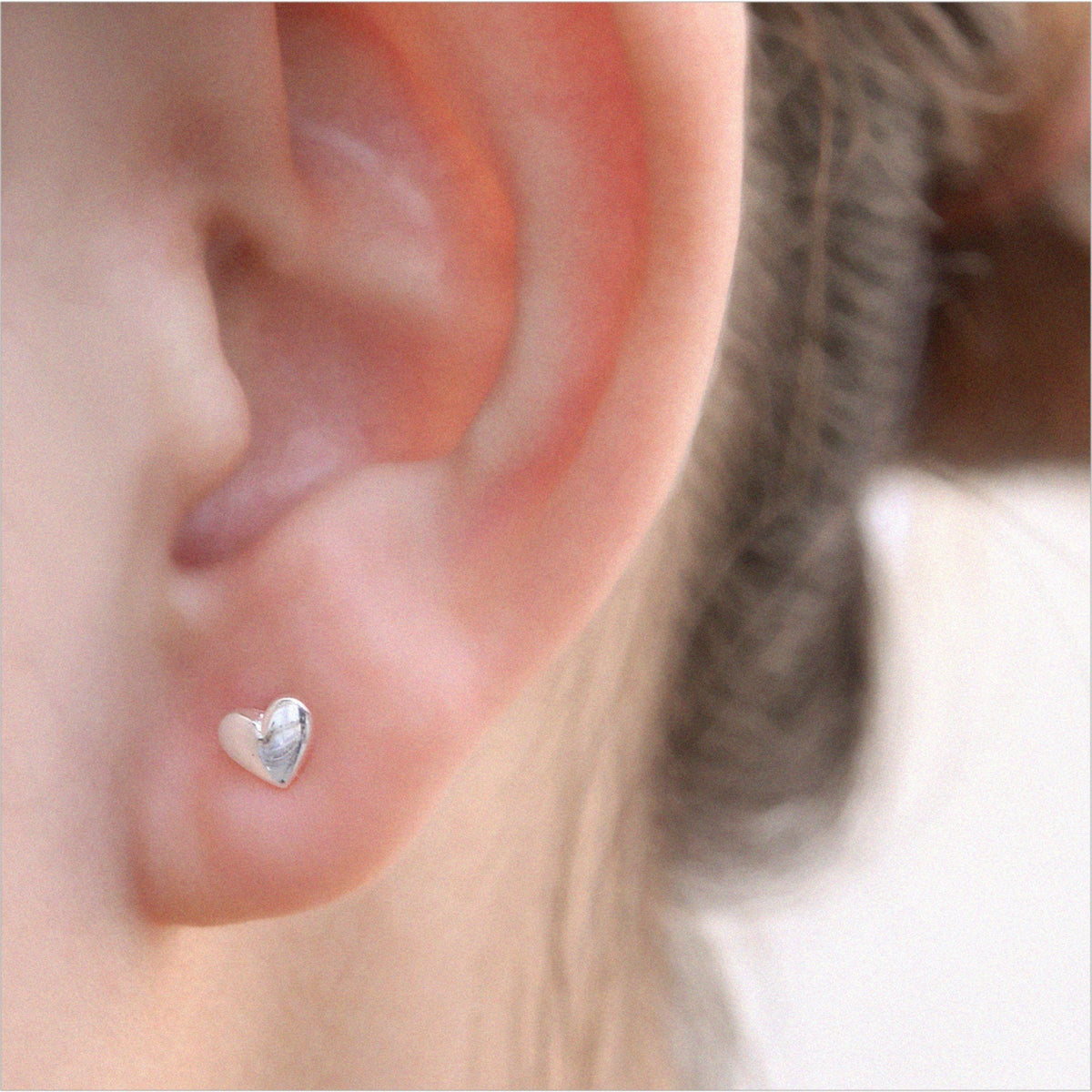 Small Heart Stud Earrings 5X4 MM
